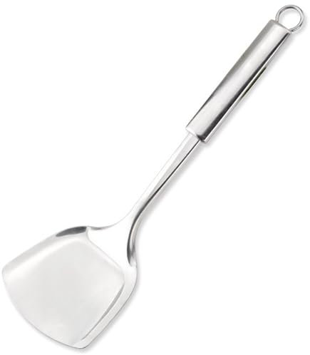 BYFRI 1pc Stainless Steel Wok Shovel Solid Cooking Turner Long Handle Spatulas Cooking Fry Shovel Kitchen Tool Utensils