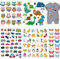 120 Piezas Grandes Dinosaurios Mariposa Parches Termoadhesivos para niños, Ouceanwin Animales Coche Búho Parches, Pegatinas de Transferencia de Calor para Ropa, Camiseta, Jeans, Bolsos
