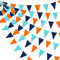 Pink Blume 32Ft Marineblau Orange Wimpel Banner Stoff Dreieck Flagge Baumwolle Girlande für Weltraum Galaxy Geburtstag Jubiläum Party Zuhause Kindergarten Outdoor Garten Hängende Festivals Dekoration