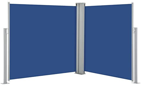 Leepesx Ausziehbare Seitenmarkise, Windschutz Terrasse, Sichtschutz Terasse, Balkon Windschutz, Balkongeländer Sichtschutz, Garten Sichtschutz, Blau 100 x 600 cm