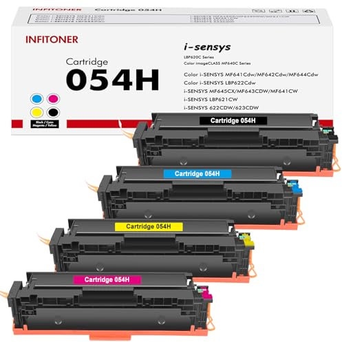 INFITONER 4X Toner Cartridge 054H 054 für i-SENSYS MF645Cx LBP623Cdw MF643Cdw MF641Cw LBP621Cw MF642Cdw MF644Cdw LBP622Cdw MF640C LBP620C Schwarz Cyan Gelb Magenta