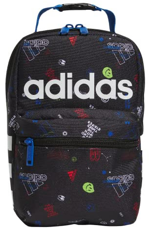 adidas 979153 Santiago 2 - Bolsa térmica para el almuerzo, poliéster, Icon Brand Love Black/Bright Royal Blue