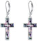 YFN Kreuz Ohrringe Sterling Silber Abalone Schale Kreuz Ohrringe Baumeln Tropfen Hängend Ohrringe Religion Schmuck Christen Geschenke für Damen Herren