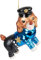 BRUBAKER Polizei Hund Weihnachtskugel aus Glas - Handbemalt und Mundgeblasen - Christbaumschmuck für Polizisten und Polizei-Fans - Tier Figur Lustig Weihnachtsdeko Anhänger - Deko Baumkugel