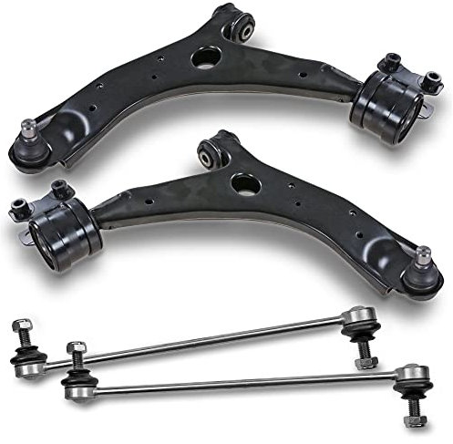 BESTPRICE 2x Querlenker Vorderachse vorne unten links & rechts, 2x Koppelstange vorne Kompatibel mit MAZDA 3 (BK), 3 Stufenheck (BK), 5 (CR19), 5 (CW)