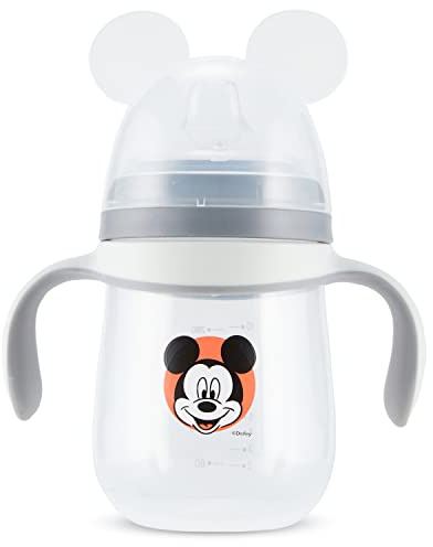 Disney Sippy Cups for Toddlers, Learner Cups for Kids with Pacifier, BPA-Free Trainer Cup with Handles, Leak-Proof Minnie Mouse and Mickey Mouse Sippy Cups, Perfect Unisex Gift for Children