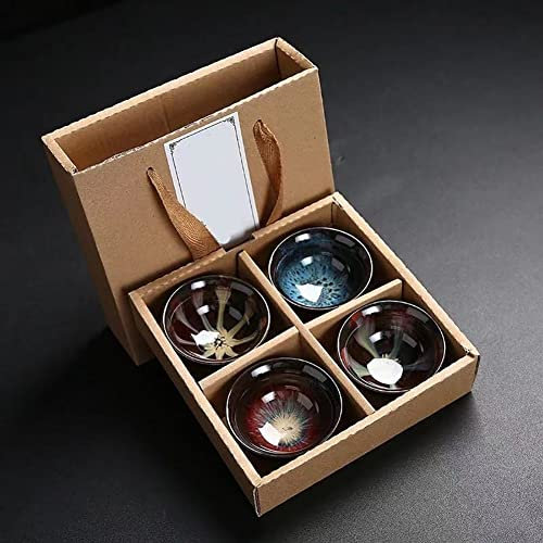 Juego De 4/6 Tazas De Té Chinas, Tazas De Té De Cerámica, Taza De Café De Cerámica, Diseño Sin Asa, Taza De Café, Taza Con Diseño Moderno, Colores Únicos Para Oficina En Casa ( Color : A , Size : 6pcs