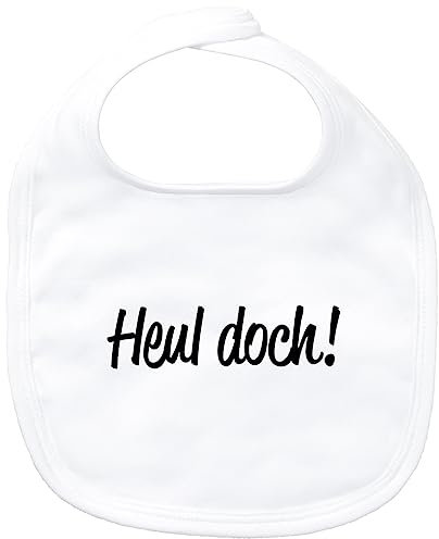 Huuraa Baby Lätzchen Heul doch Schriftzug Geschenk White Bio Baumwolle Heul doch Präsent