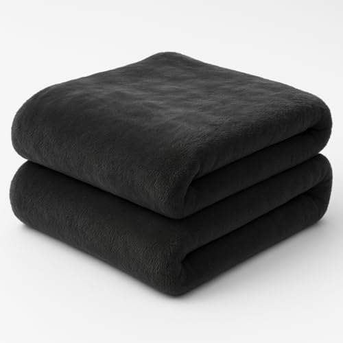Dreamcatcher Luxurious Black Faux Fur Throw Blanket 160 x130cm, Large Blankets and Throws Fleece Blanket, Ideal Fluffy Blanket for Sofas, Beds, Chairs and Couch