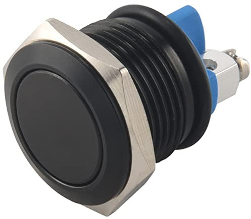 Geieold Bouton Poussoir Interrupteur Noir 16mm 12V Pour Voiture Auto