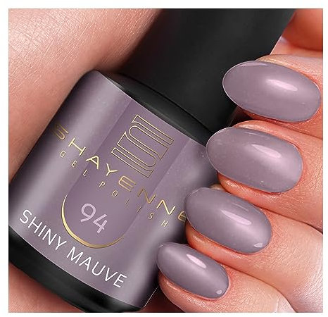 SHAYENNE UV Gel Nagellack - 94 Shiny Mauve Lila mit Schimmer 15 ml - Langanhaltend, Kratzfest & Hochglänzend - Profi-Qualität - LED kompatibel - Perfekt für Zuhause & Studio - Made in Germany
