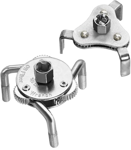 Swpeet Universal-Ölfilterschlüssel-Set, verstellbar, 3 Backen, magnetisches Ölfilter-Entfernungswerkzeug, Motorräder, Autos, LKWs und robuste Ölfilter für Motorfilter, Leitungen und Armaturen, 2 Stück
