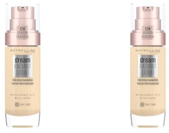 Maybelline New York Make Up, Dream Radiant Liquid Make-Up, Flüssige Foundation, Nr. 30 Sand, 30 ml (Packung mit 2)