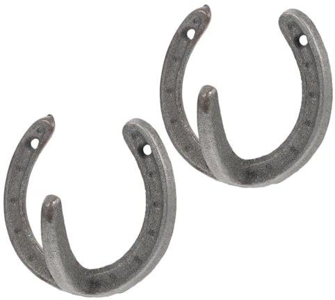 IMIKEYA 2pcs Horseshoe Shaped Hook Cast Iron Coat Hooks Vintage Wall Hanging Hook Farmhouse Decorative Wall Hanger for Hat Towel Hat Robe Bags Jacket
