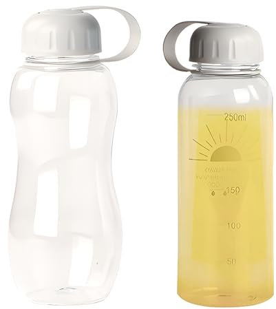 cailiya 2PCS Bouteille,Tasse en Plastique Portable,Couteille d‘Eau Sport,Tasse en Plastique Portable,pour l'extérieur, Randonnée, Voyages,Quotidienne,Stockage,300ML (gris)