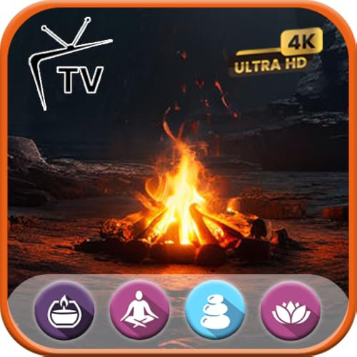 Lagerfeuer-Gelassenheit: Entspannende nächtliche Naturgeräusche mit knisterndem Feuer - Perfekt für Schlaf, Meditation und Bildschirmschoner für Tablets und Fire TV - KEINE WERBUNG