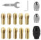 Juego de 15 Piezas Accesorios para Dremel, Cobre Puro para Dremel Accesorios, Portabrocas para Dremel, Portabrocas Taladro, Herramientas para Dremel, Portabrocas para Molinos Eléctricos (cobre)