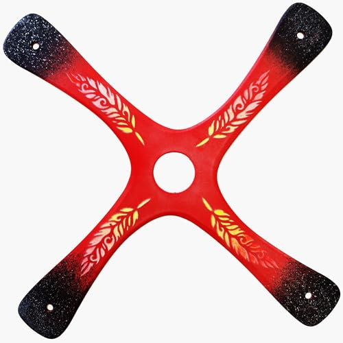Boomerang S-Quad, Boomerang for Beginner or Good Pitcher, created by The World Champion, Easy to Launch, Outdoor Sport, with a range of 20 m, follow the instructions (Red)