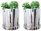 Xafrstyu Lot de 2 pots de fleurs disco cylindriques avec miroir - En plastique - Avec trou de drainage et soucoupe - Pour plantes d'intérieur et d'extérieur