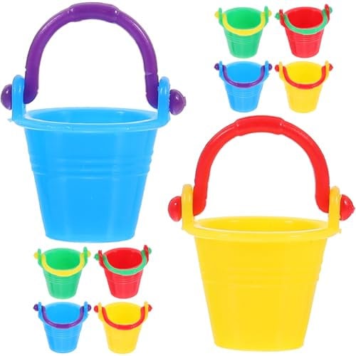 Toyvian 10pcs Miniature Buckets Model Dollhouse Buckets 1: 12 Mini Model Beach Play Toy Water Pails for Small House Scene Layout Props