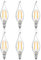 Wenscha E14 LED kerzen Glühbirne C35 pull-tail 4W 2700K warmweiss Klarglas Filamentoptik lampen Nicht dimmbar 6er-Set Kronleuchter Kerzenlampe Vintage Design Hotel Beleuchtung Wohnzimmer leuchtmittel