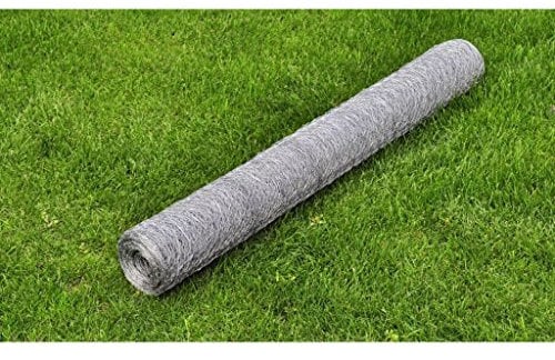 ZEYUAN Maschendrahtzaun Verzinkter Stahl Hexagon 1×25 m Silbern, Zaun Garten, Zaunpfosten, Maschendraht, Bauzaun Gebraucht, Gitterzaun, Geflügelnetz, Kükendraht, Stahlmatten Zaun