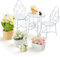 Minamzee 1:12 Puppenhaus Tisch und Stuhl Sets, 9 Stück Metall Miniatur Gartenmöbel, Puppenhausmöbel küche Garten Zubehör mit Jasmin, Gänseblümchen, Eichhörnchen und Wasserkocher