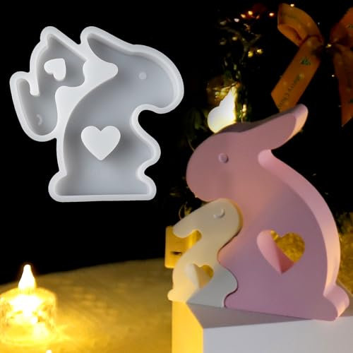 EPODA Silikonform Hase, Silikonformen GießFormen Hase, Silikonform Osterhasen 3D, GießFormen Silikon Osterhase, Silikonformen Ostern Hasenform Für Ostern