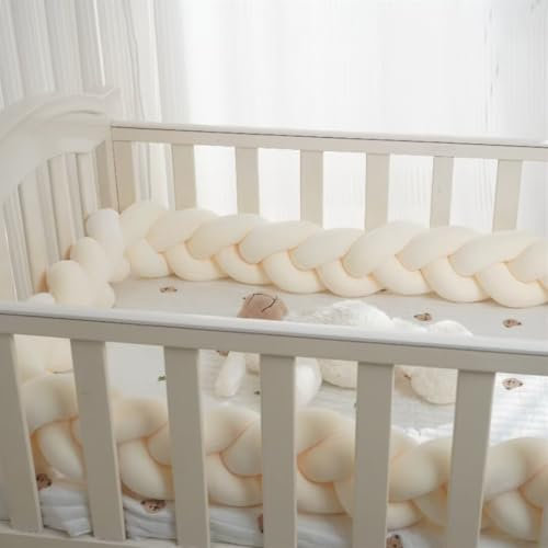 GYCS Bettschlange Geflochten Seitenschläferkissen Baby Geflochtene Nestschlange Babybett Nestchen Knotenkissen Bettumrandung Seitenschläferkissen Knotenkissen Baby,A01,200CM