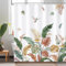 Bonhause Duschvorhang Tropische Blätter Blumen Boho Retro Palmblätter Pflanzen Duschvorhänge 180 x 180 cm Anti-Schimmel Wasserdicht Polyester Stoff Waschbar Bad Vorhäng für Badzimmer mit 12 Haken