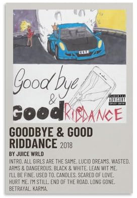 DAGUYS Rapper Juice Wrld Goodbye & Good Riddance Albums Music Poster 1 Canvas Art Poster And Wall Art Picture Print Modern Family Decor Posters 12x18inch(30x45cm)