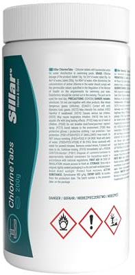 Sillar Chlortabletten 200g - 1kg Verpackung für Pool, Reinigung & Desinfektion - Mini Chlortabletten für Schwimmbad | kristallklares und hygienisches Poolwasser