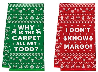 National Lampoon's Christmas Vacation Weihnachtsdekoration, 2 Stück Weihnachtstücher, Griswold Christmas Vacation Merchandise Geschenke, Urlaub Badezimmer Dekor