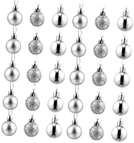 Healifty 48 Stück Weihnachtskugeln Teiliges Unzerbrechlich Glänzende Christbaumkugeln für Festliche Dekoration für Zuhause und Büro Silberne Box
