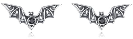 ONEFINITY Fledermaus Ohrringe 925 Sterling Silber Gothic Fledermaus Ohrstecker Halloween Schmuck Geschenke für Damen