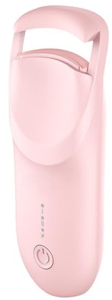 AURIVEE Beheizte Wimpernzange Elektrisch, 2-Stufen Temperatur, Type-C Ladbar, 10S Heizung & 24H Locken, Tragbarer Wimpernformer für Reise und Alltag (Pink)