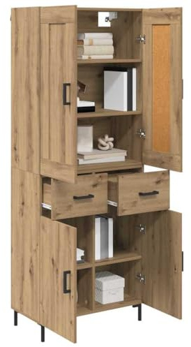 vidaXL Highboard 2 STK. Artisan-Eiche 69,5 x 34 x 180 cm Holzwerkstoff