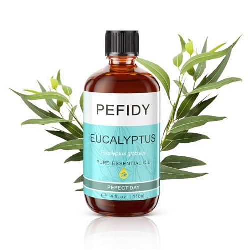 PEFIDY Eukalyptus Ätherisches Öl 100% Natürlich 118 ML für Aromatherapie, Massageöl, SPA, Luftreinigung,Körperpflege, Haare & Nägel, Badezusatz, DIY
