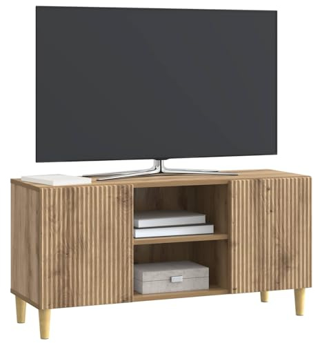 vidaXL TV-Schränk Artisan-Eiche 102 x 34,5 x 50 cm Holzwerkstoff, Stylischer Retro Wohnzimmerschrank, rechteckig, viel Stauraum, kompakter TV-Ständer, Möbel aus Holzwerkstoff