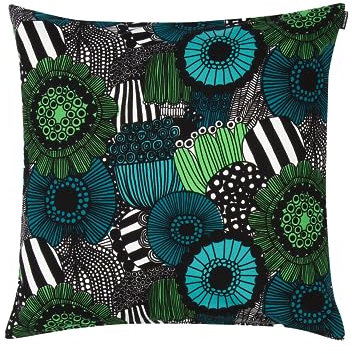 Marimekko Pieni Siirolapuutarha Kissenbezug, Baumwolle, verfeinern Sie Ihre Heimdekoration mit unserem quadratischen Kissenbezug mit seitlichem Reißverschluss, Moderne Kissenbezüge, 50,8 x 50,8 cm,