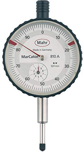 Mahr mechanische Messuhr MarCator 810 A (Messspanne 10mm, Skalenteilungswert 0,01 mm, Gehäuse verchromt, inkl. Etui) 4311050