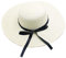 FSSTUD Femme Soleil Chapeau Été en Paille Chapeau de Plage Pliable Anti UV Large Bord Blanc