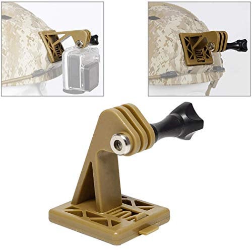 AOUTACC Tactical Helmet Accessories Camera Excavator Mounts for GoPro or NVG Base Bracket (Tan)