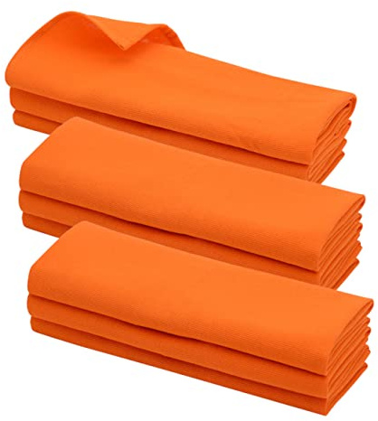 Daloual 9X Geschirrtuch/Küchentuch/Putztuch/Poliertuch aus 100% Baumwolle orange
