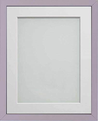 Frame Company Dahlia Dusky Lilac Wooden Picture Photo Frame with White Mount, A3 for A4 * Choice of Colours & Sizes* Fitted with Real Glass