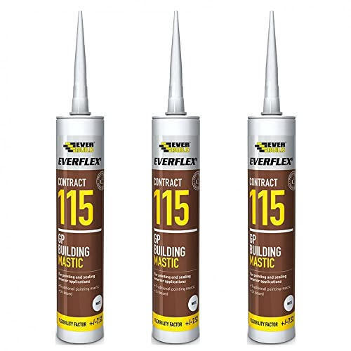 3 x EVERBUILD BROWN 115 G.P. Building Mastic Pointing Sealant Waterproof