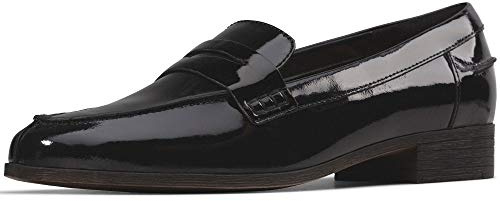 Clarks Women's Hamble Loafers, Black Pat Black Patent, 5.5 UK