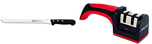 Arcos Universal Cuchillo jamonero flexible, 280 mm (estuche) + 610600 Afilador con mango