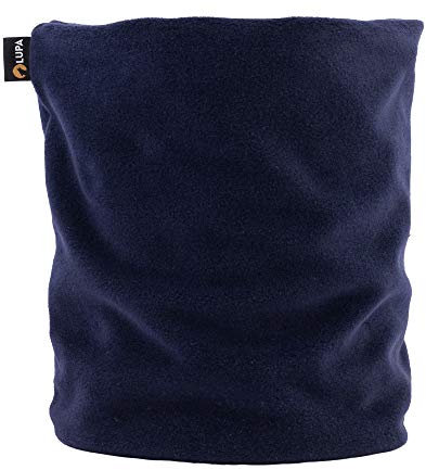 Lupa Handgefertigter Unisex-Doppelschicht-Mikrofleece-Halswärmer – Halsgamaschen für Männer – Winter-Halswärmer für Frauen (Mitternacht)