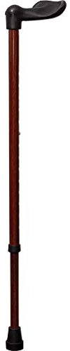 Aidapt Left Handed Adjustable Height Lightweight Walking Stick with Anti Slip Ferrule Foot to Aid Stability and Confidence when Walking, Black